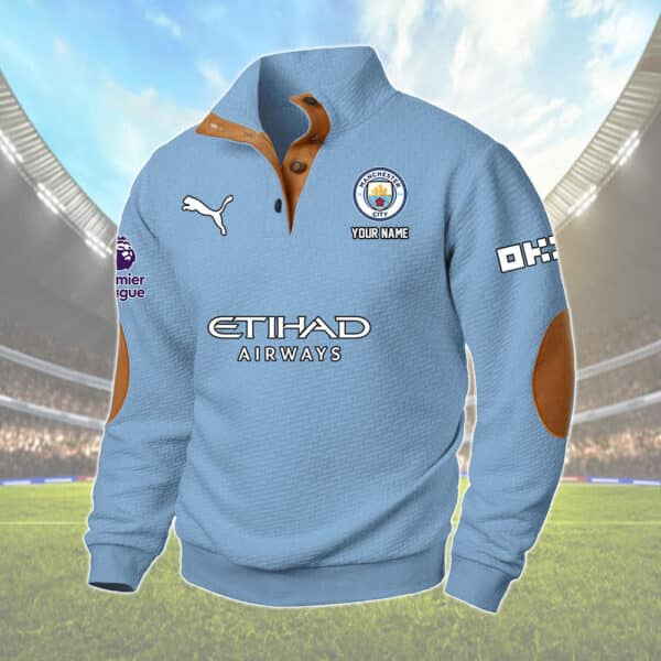 Manchester City Quarter-Zip Sweater Shirt - Personalized