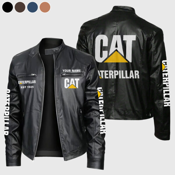 Custom Caterpillar CAT Leather Jacket - Personalized