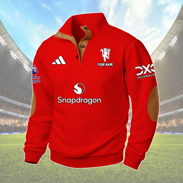 Manchester United Quarter-Zip Sweater Shirt - Personalized