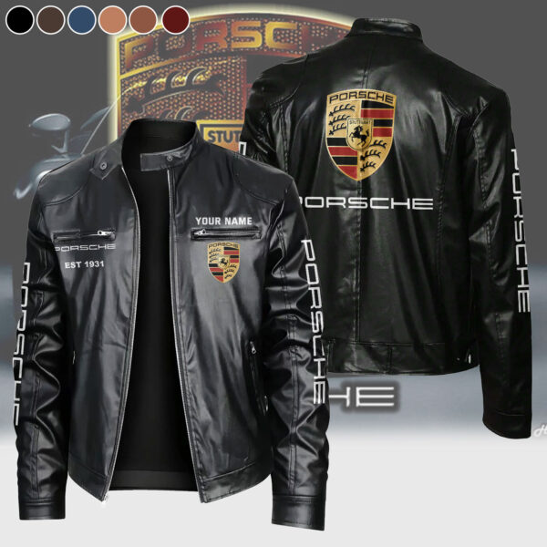 Custom Porsche Leather Jacket - Personalized