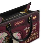 A Well Read Woman Is A Dangerous Creature Leather Bag, view 6, handmade book lover gift