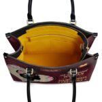 A Well Read Woman Is A Dangerous Creature Leather Bag, view 8, handmade book lover gift