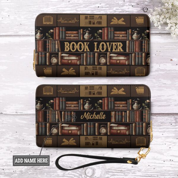 Book Lover DNRZ100723972 Zip Around Leather Wallet