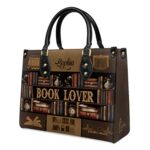 Book Lover Leather Bag, view 3, handmade book lover gift
