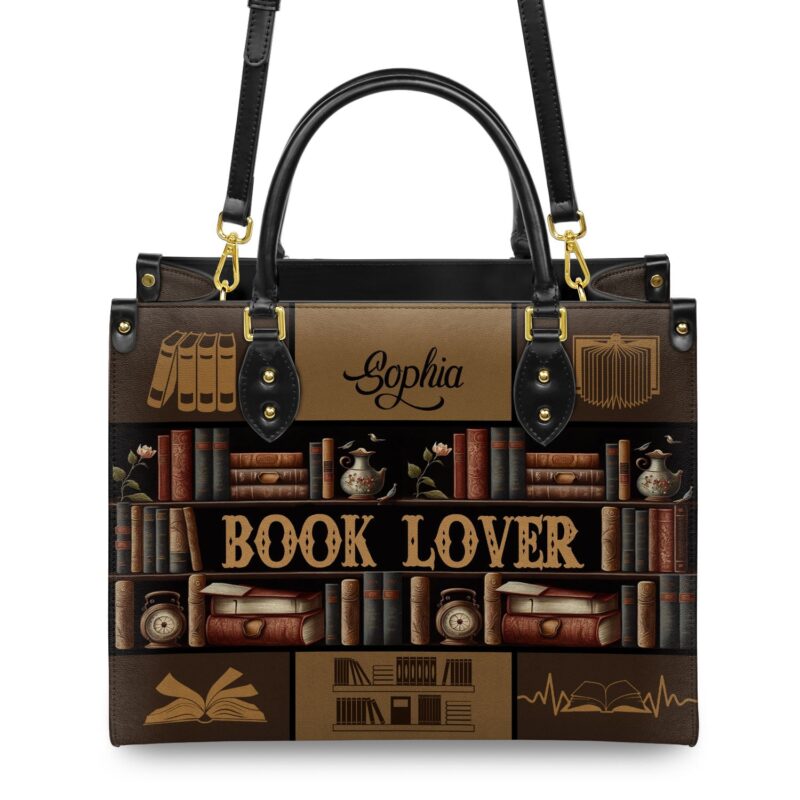 Book Lover Leather Bag, view 4, handmade book lover gift
