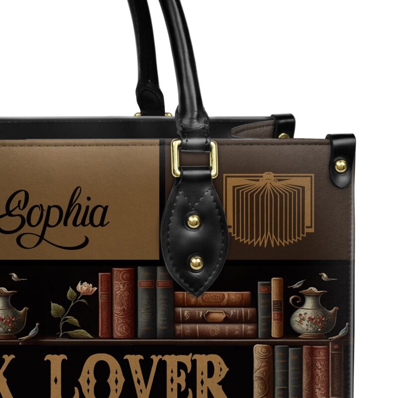 Book Lover Leather Bag, view 5, handmade book lover gift