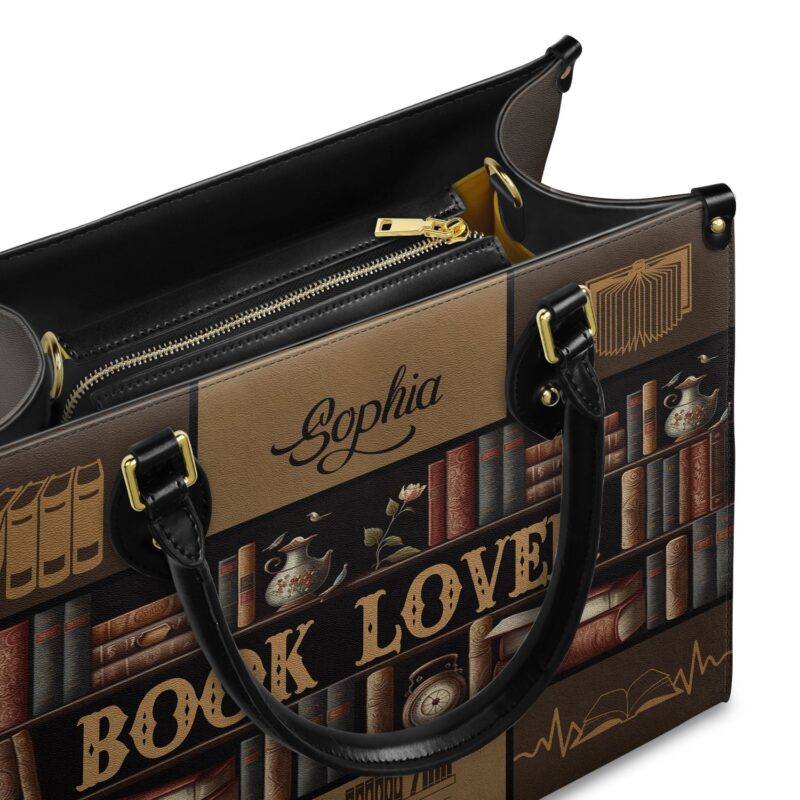 Book Lover Leather Bag, view 6, handmade book lover gift