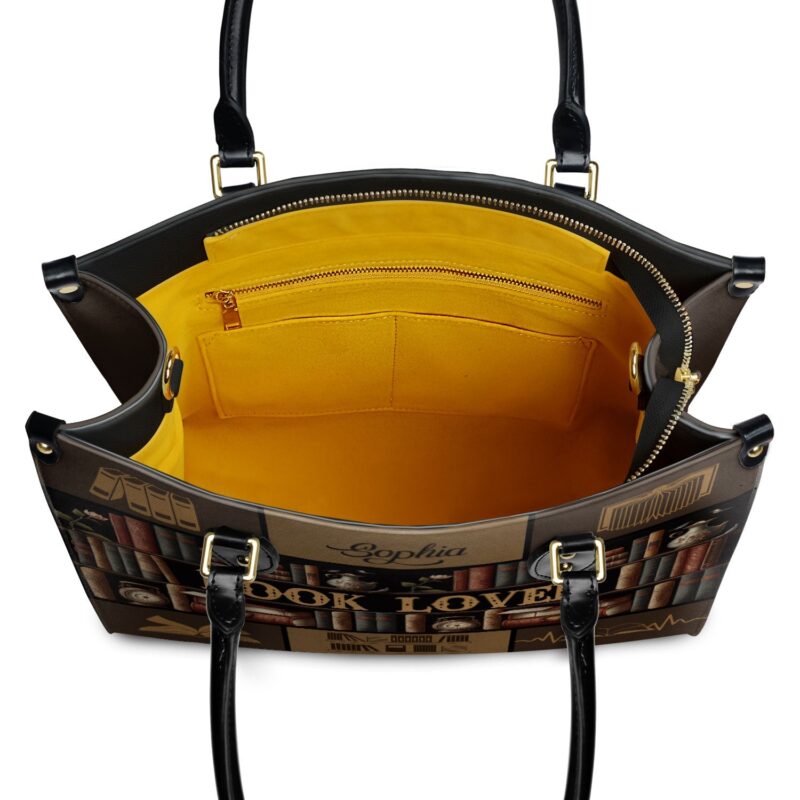 Book Lover Leather Bag, view 8, handmade book lover gift