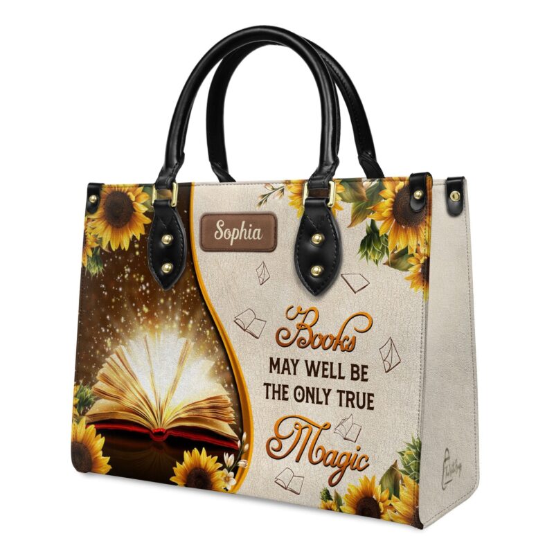 Books May Well Be The Only One True Magic Leather Bag, view 3, handmade book lover gift