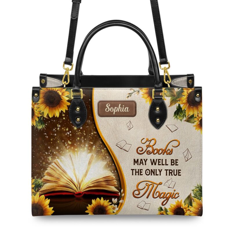 Books May Well Be The Only One True Magic Leather Bag, view 4, handmade book lover gift