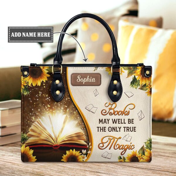 Books May Well Be The Only One True Magic Leather Bag, handmade literary leather handbag