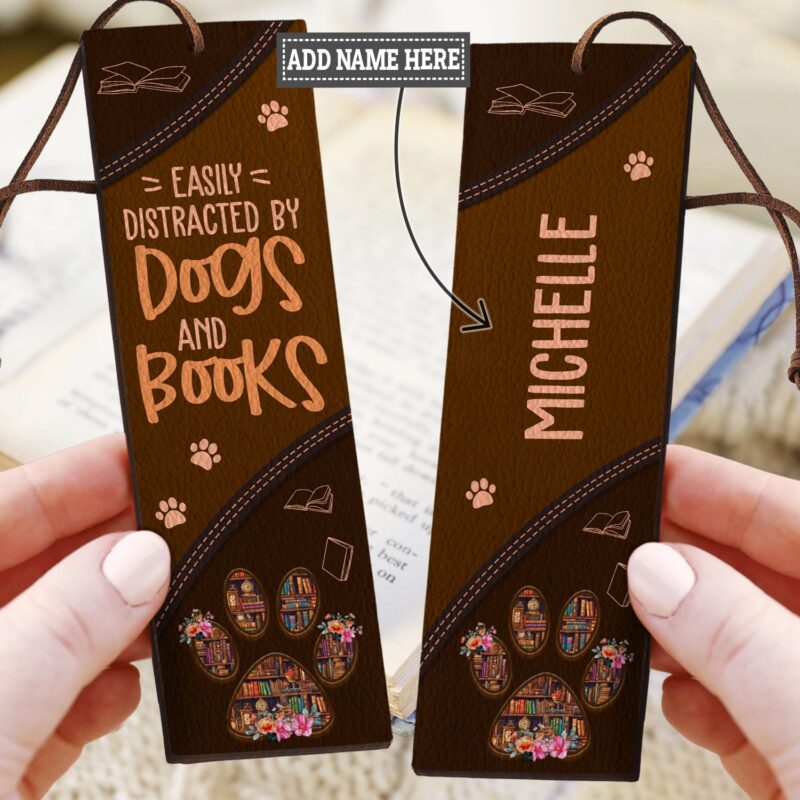 Dog Lover Bookmark - Easily Distracted By Dogs & Books