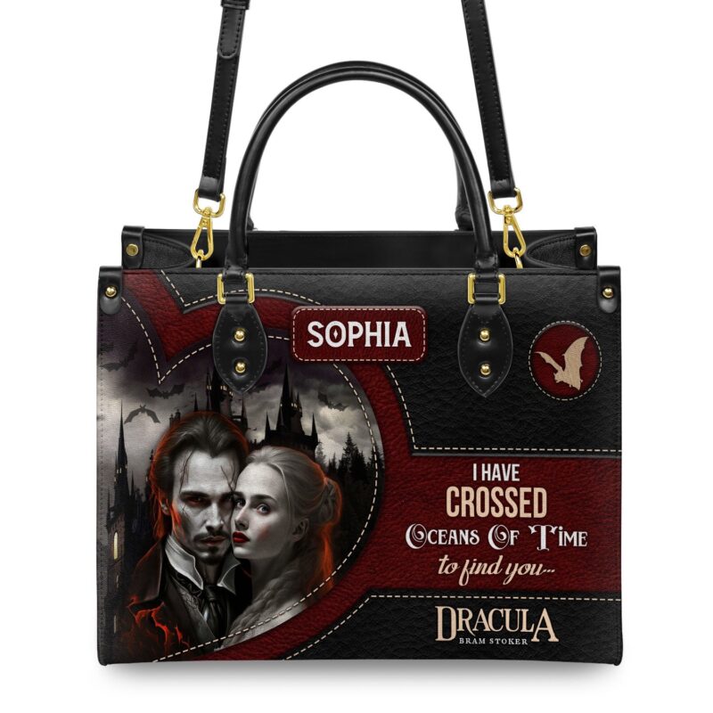 Dracula Quote Leather Bag - Gothic Literary Gift Handmade, view 3, handmade book lover gift