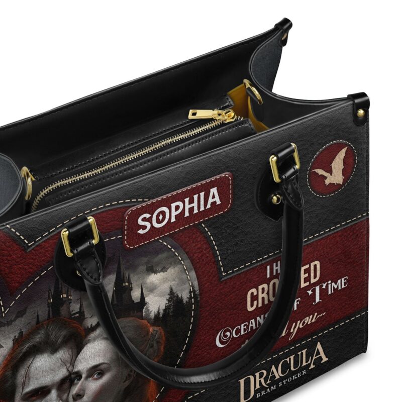 Dracula Quote Leather Bag - Gothic Literary Gift Handmade, view 5, handmade book lover gift