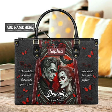 Dracula 'Do You Believe In Destiny' Leather Bag - Handmade, handmade literary leather handbag