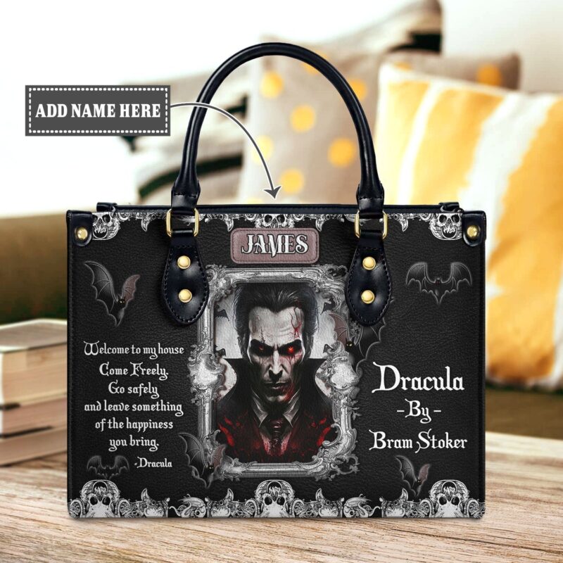 Dracula 'Welcome To My House' Leather Bag - Gothic Horror Gift, handmade literary leather handbag