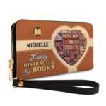 Easily Distracted By Books NNRZ01083789ZR Zip Around Leather Wallet