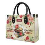 I'm Not Antisocial I'd Just Rather Read Leather Bag - Book Lover Gift, view 3, handmade book lover gift