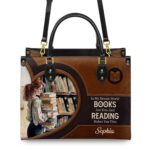 Reading Makes You Thin Leather Bag - Book Lover Gift, view 4, handmade book lover gift