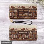 Just Keep Reading HHRZ15090322DW Zip Around Leather Wallet