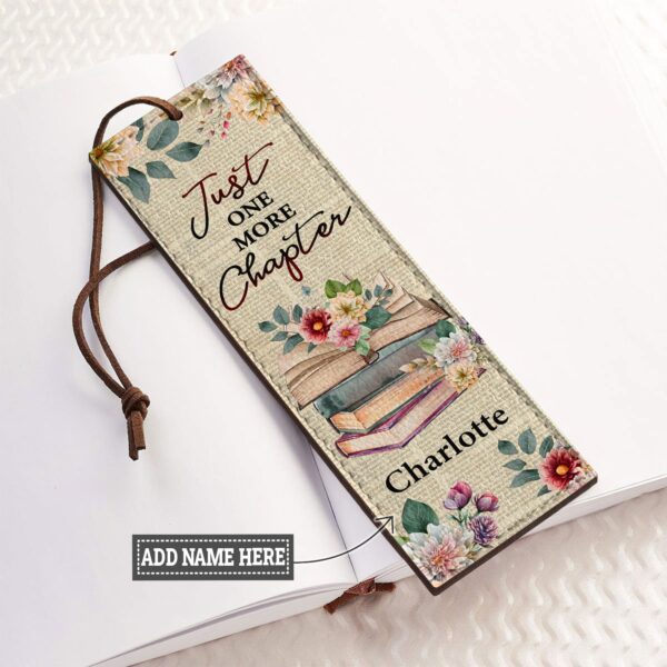 Just One More Chapter Leather Bookmark - Handmade Gift