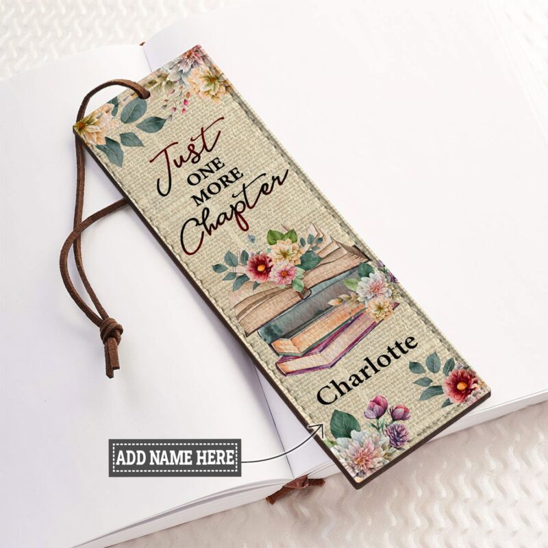 Just One More Chapter Leather Bookmark - Handmade Gift