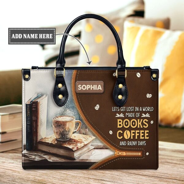 Book Lover Quote Leather Bag - Personalized Bookworm Gift, handmade literary leather handbag