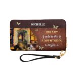 Library Where The Adventures Begin NNRZ05080102AL Zip Around Leather Wallet