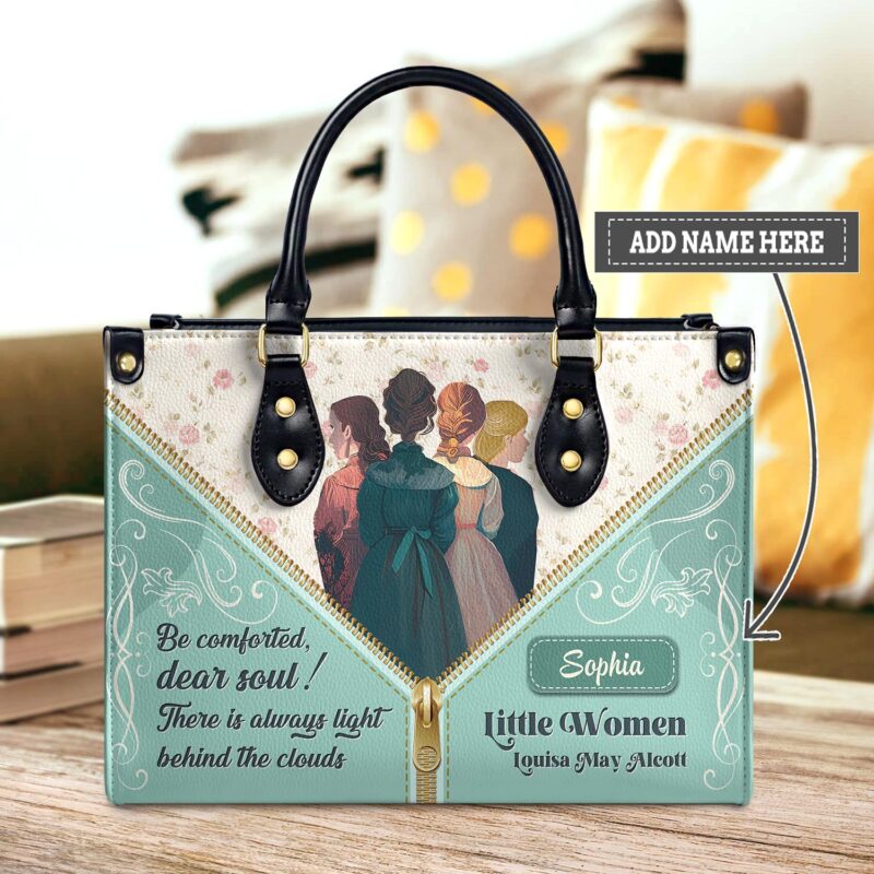 Little Women Be Comforted Dear Soul Leather Bag, handmade literary leather handbag