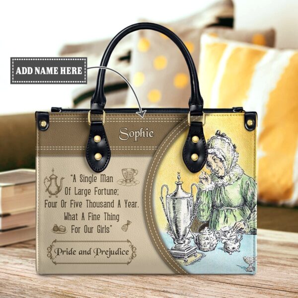 Pride And Prejudice Leather Bag - Mr. Bingley Quote Gift, handmade literary leather handbag