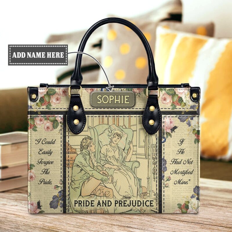 Pride And Prejudice Leather Bag - I Could Easily Forgive His Pride, handmade literary leather handbag