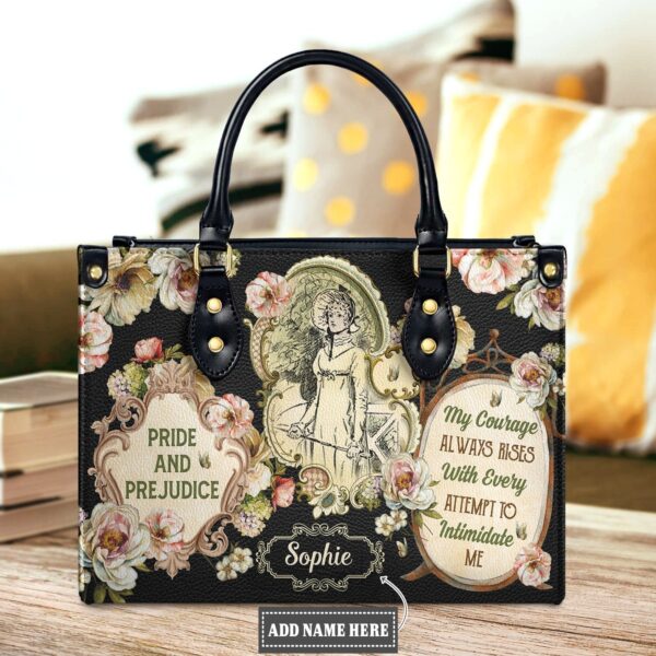 Pride and Prejudice Courage Leather Bag - Jane Austen Gift, handmade literary leather handbag