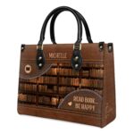 Read Book Be Happy Leather Bag, view 3, handmade book lover gift
