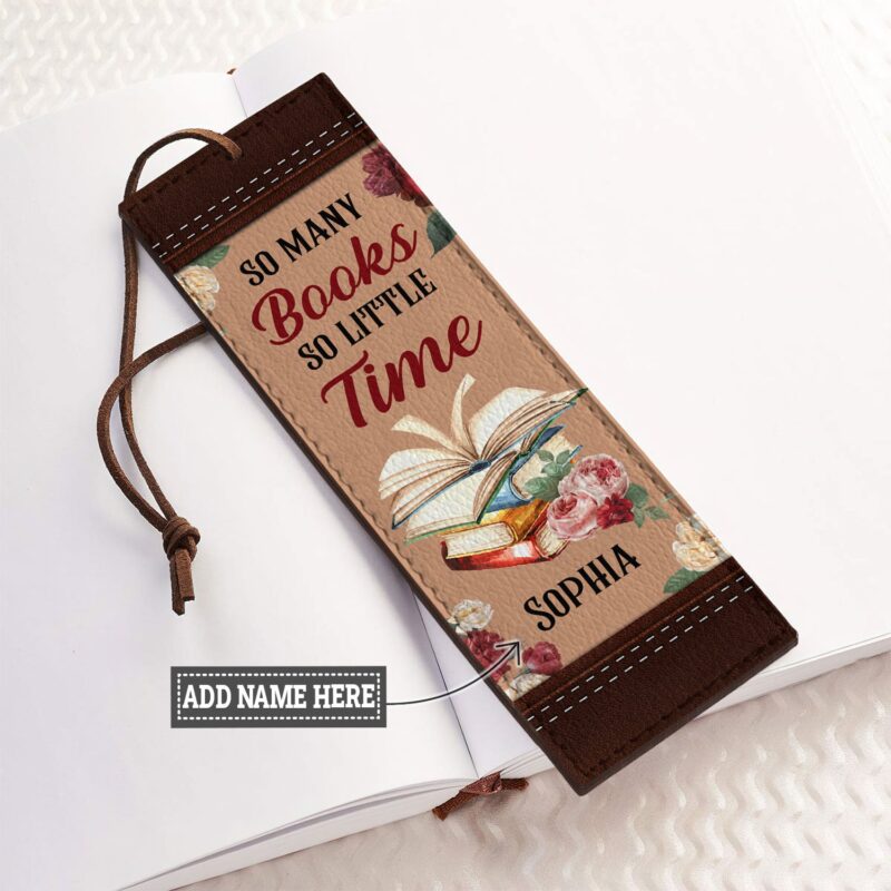So Many Books So Little Time Leather Bookmark - Reader Gift
