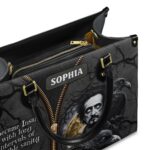 The Raven Quote Leather Bag - Edgar Allan Poe Gift, view 5, handmade book lover gift