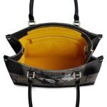 Edgar Allan Poe Raven Skull Gothic Leather Bag, view 7, handmade book lover gift