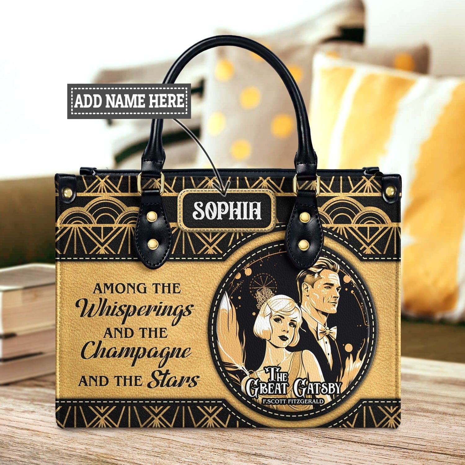 The Great Gatsby Leather Bag - Vintage Literary Gift, handmade literary leather handbag