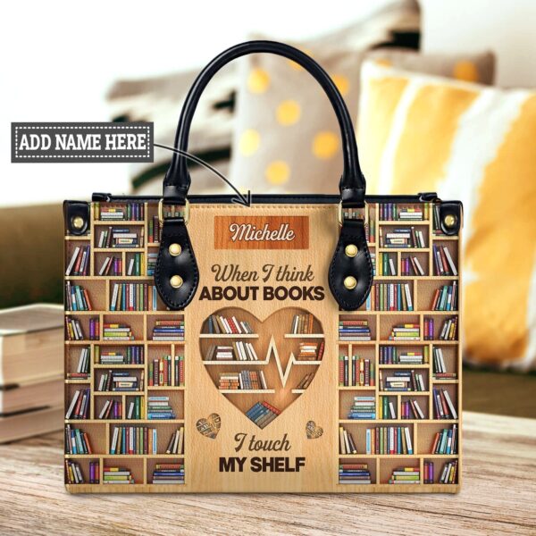 Book Lover Quote Leather Bag, handmade literary leather handbag