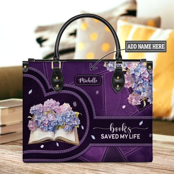 Books Save My Life Leather Bag, handmade literary leather handbag