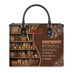 Booktrovert Noun Leather Bag, view 11, handmade book lover gift