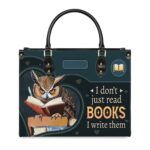 I Don't Just Read Books I Write Them Leather Bag, view 11, handmade book lover gift