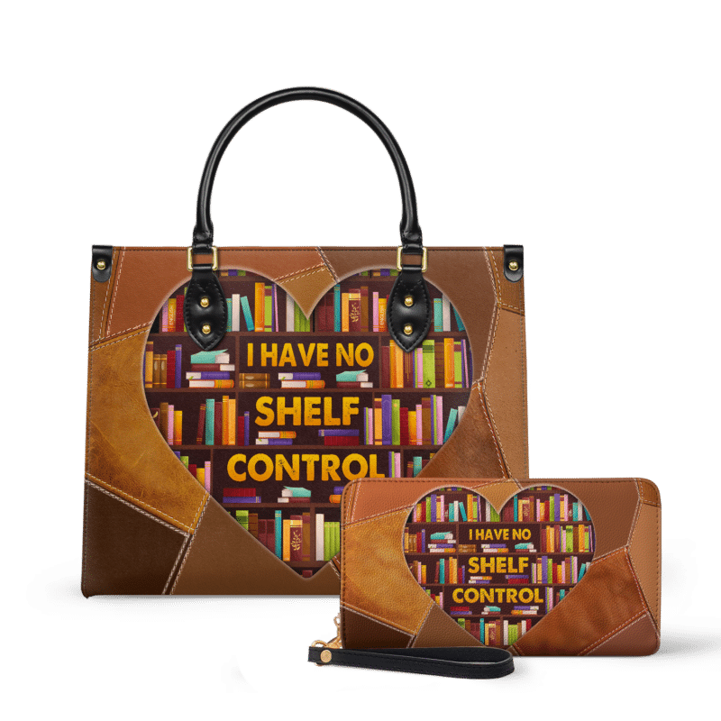 i-have-no-shelf-control_LE_Wallet I Have No Shelf Control Leather Bag, view 2, handmade book lover gift