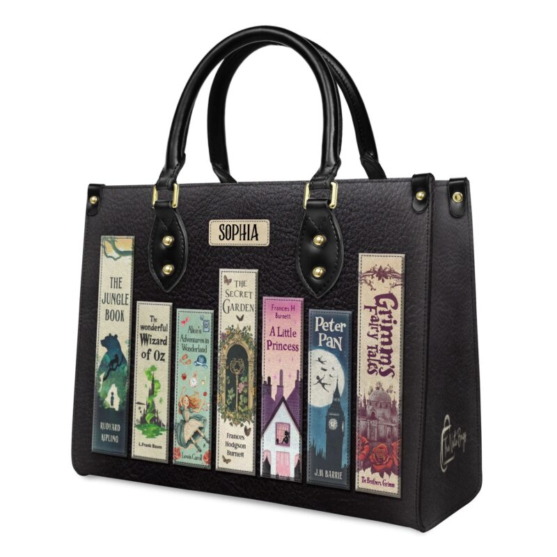 Children Books Leather Bag, view 2, handmade book lover gift