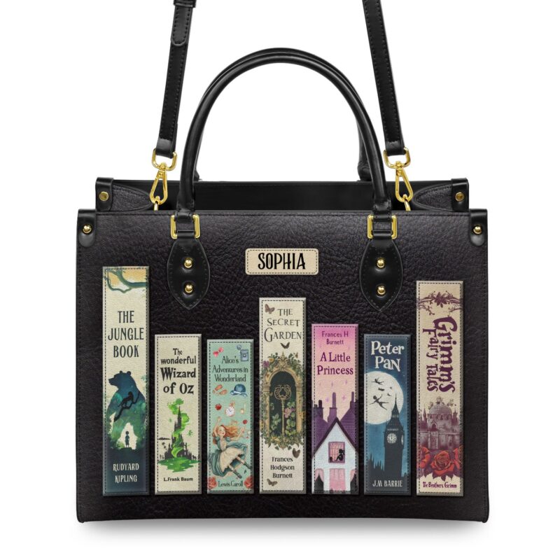Children Books Leather Bag, view 3, handmade book lover gift