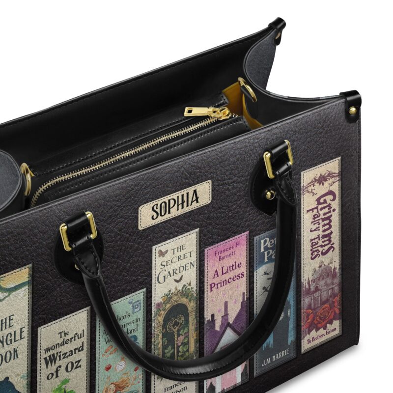 Children Books Leather Bag, view 5, handmade book lover gift