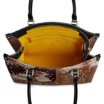 Happiness Is A Cup Of Tea And A Really Good Book Leather Bag, view 8, handmade book lover gift