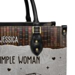 I Am A Simple Woman Leather Bag - Personalized Dog & Coffee Quote, view 5, handmade book lover gift