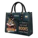 I Don't Just Read Books I Write Them Leather Bag, view 3, handmade book lover gift