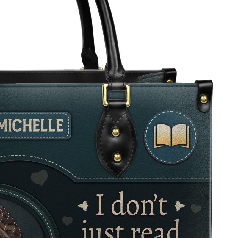 I Don't Just Read Books I Write Them Leather Bag, view 5, handmade book lover gift