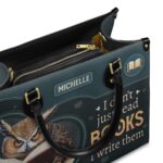 I Don't Just Read Books I Write Them Leather Bag, view 6, handmade book lover gift